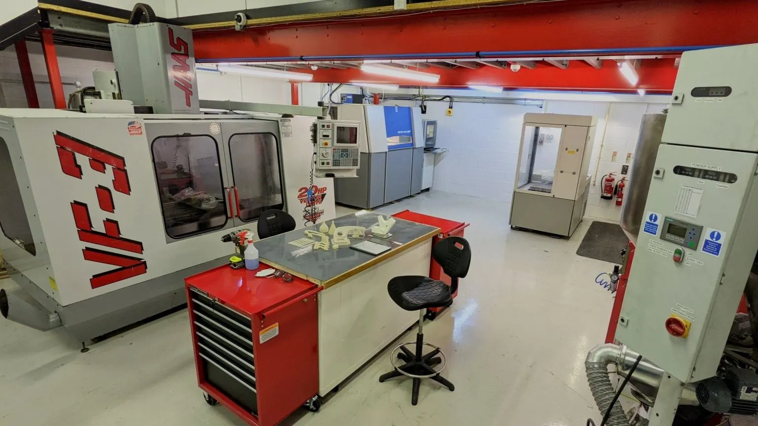 CNC machining area in the Aira workshop